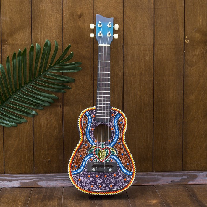 Музыкальный инструмент гитара-укулеле "Черепашка" 55х20х6 см