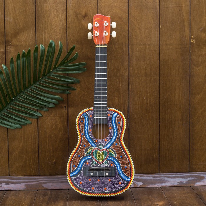 Музыкальный инструмент гитара-укулеле "Черепашка" 55х20х6 см