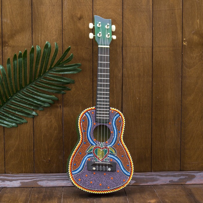 Музыкальный инструмент гитара-укулеле "Черепашка" 55х20х6 см