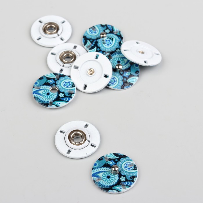 Кнопки пришивные "Огурцы", d=18мм, цвет синий