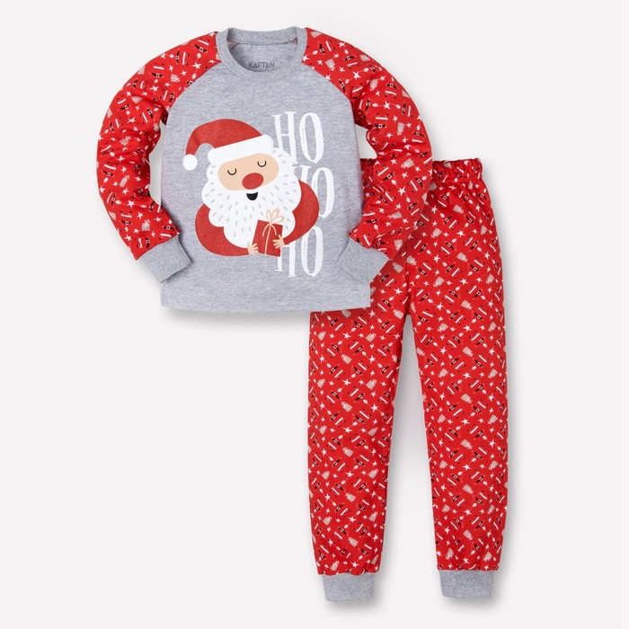 Комплект: джемпер, брюки KAFTAN " Дедушка мороз ", серый, красный, рост 98-104 см (30)