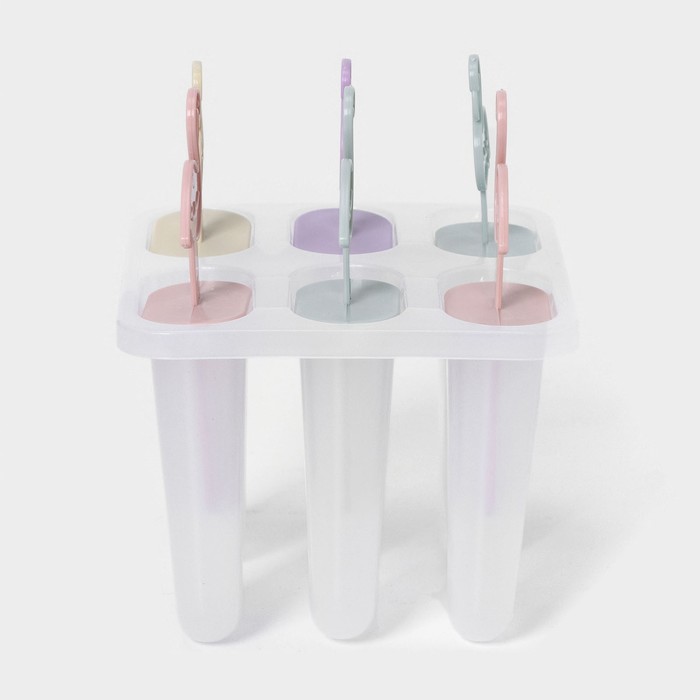 Форма для мороженого 6 ячеек "Фламинго" 11x11x14 см, цвета МИКС