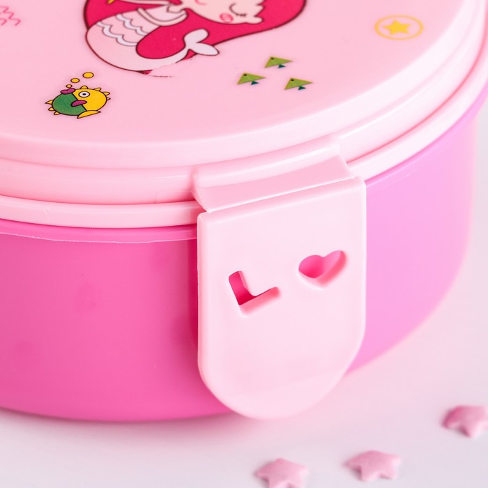 Ланч-бокс 15x13x6 см "Космос" со столовым прибором, цвета МИКС