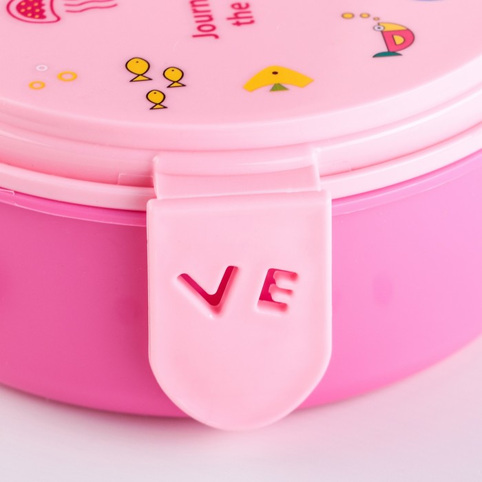 Ланч-бокс 15x13x6 см "Космос" со столовым прибором, цвета МИКС