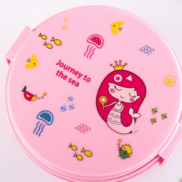 Ланч-бокс 15x13x6 см "Космос" со столовым прибором, цвета МИКС