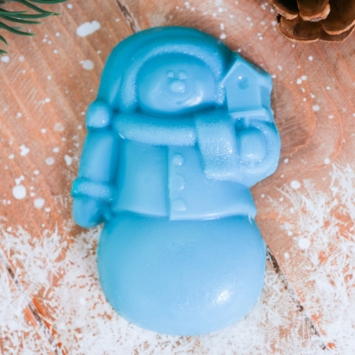 Детское фигурное мыло в форме снеговика "Чудес в Новом году" с ароматом бабл-гама