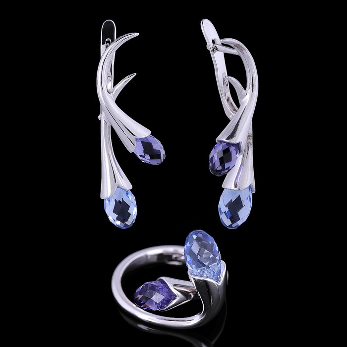 Гарнитур "Пломбир", цвет синий в серебре