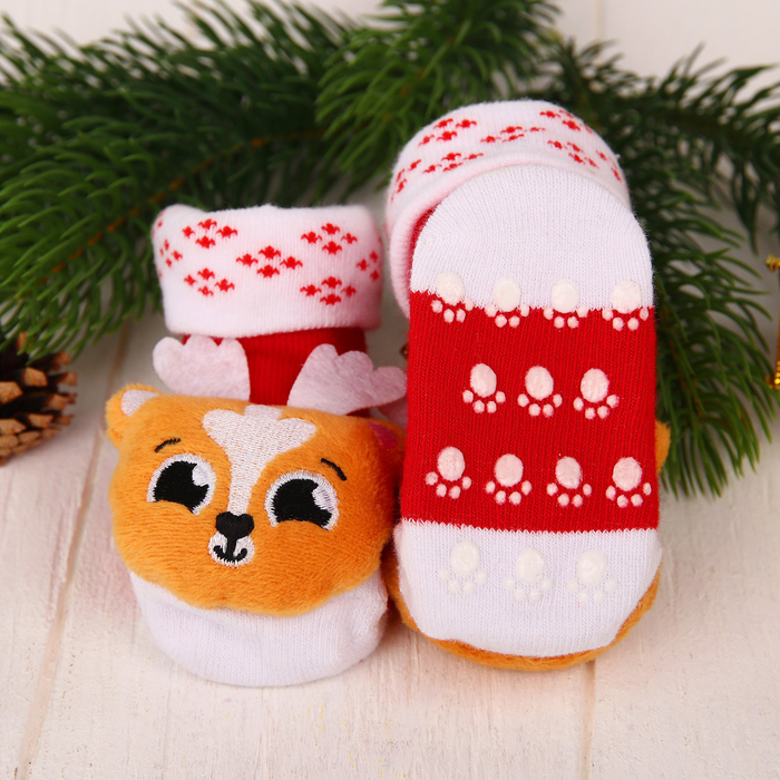 Носочки-погремушки «Оленёнок»