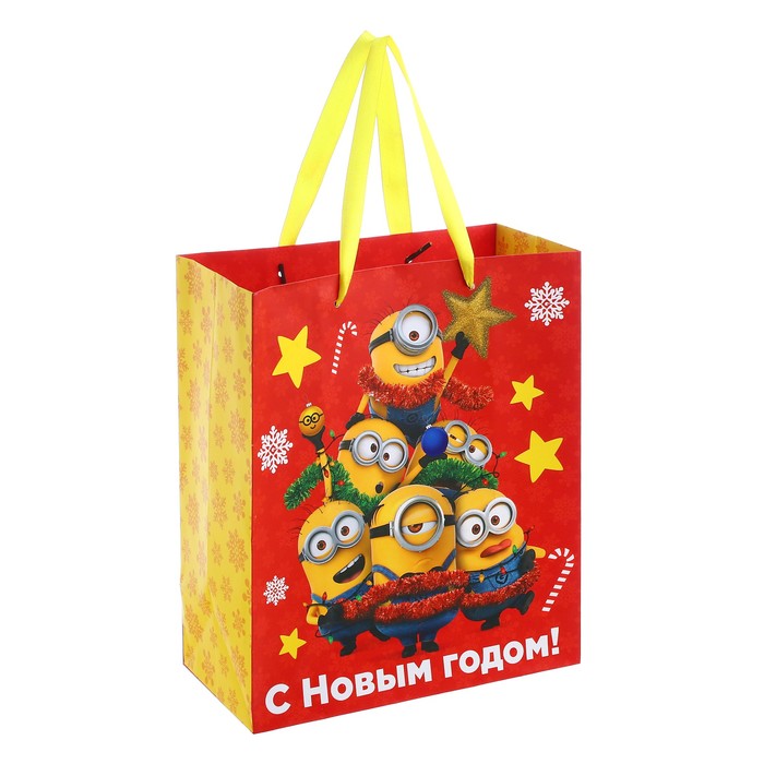 Пакет ламинированный «С Новым Годом!» Гадкий Я, 23 х 27 х 11 см