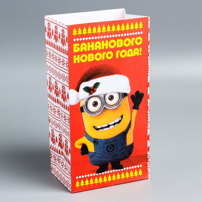 Пакет подарочный без ручек "Бананового нового года!" Гадкий Я,10 х19.5 х7 см