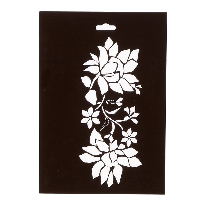 Трафарет пластик "Композиция из пионов" 14х10 см