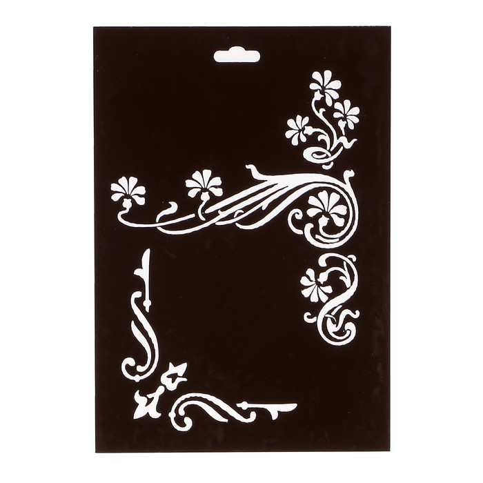 Трафарет пластик "Цветочные уголки" 14х10 см