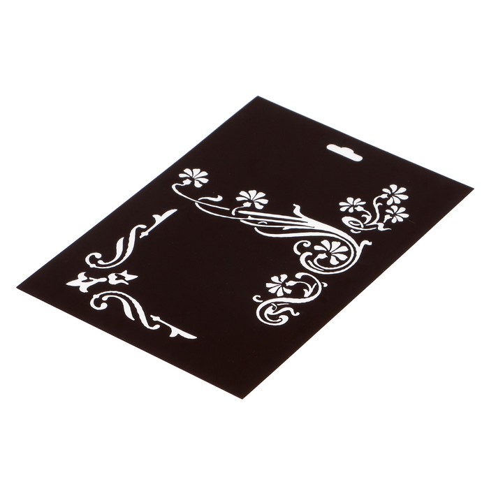 Трафарет пластик "Цветочные уголки" 14х10 см