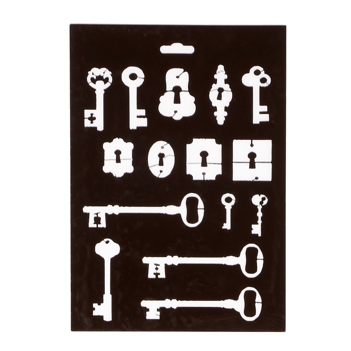Трафарет пластик "Коллекция ключиков" 14х10 см