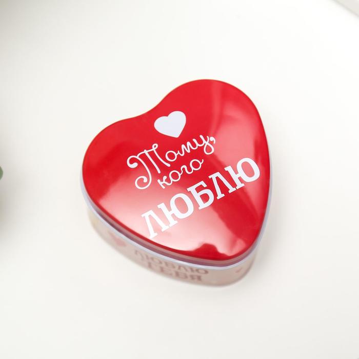 Шкатулка металл сердце "Медвежонок - Тому, кого люблю" 3,5х7х7 см