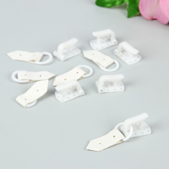 Крючок для верхней одежды, 5x1,5см, 6шт, цвет белый