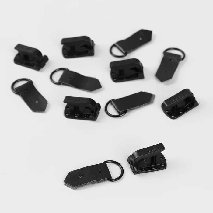 фото Крючки пришивные, пластиковые, для верхней одежды, 5 × 1,5 см, 6 шт, цвет чёрный арт узор
