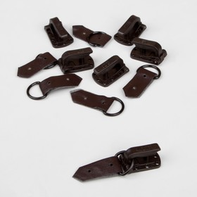 Крючки пластиковые для верхней одежды, 5 × 1,5 см, 6 шт, цвет коричневый Ош