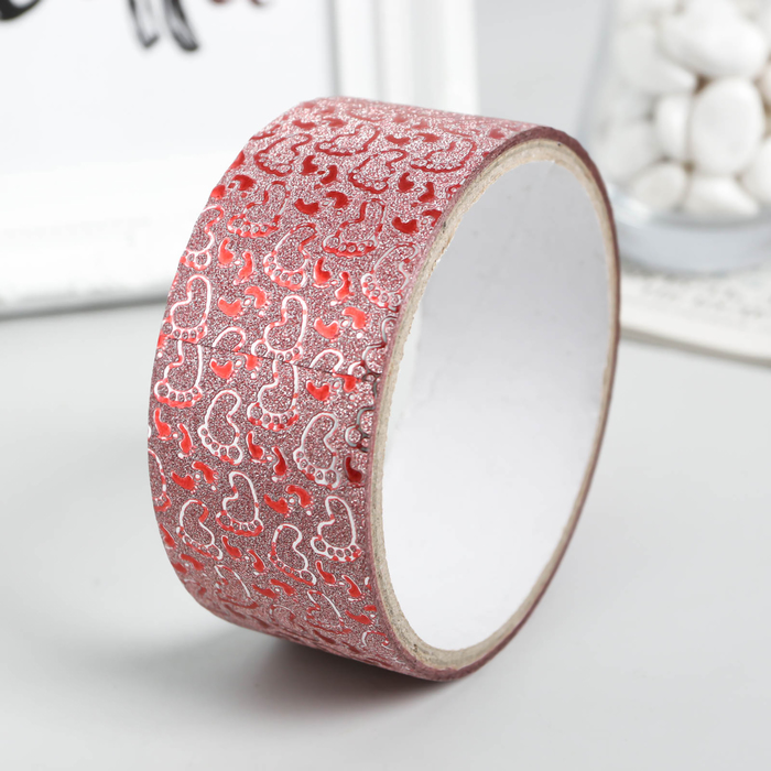 Клейкая лента пластик декоративная "Ножки" ширина 3,6 см намотка 5 метров