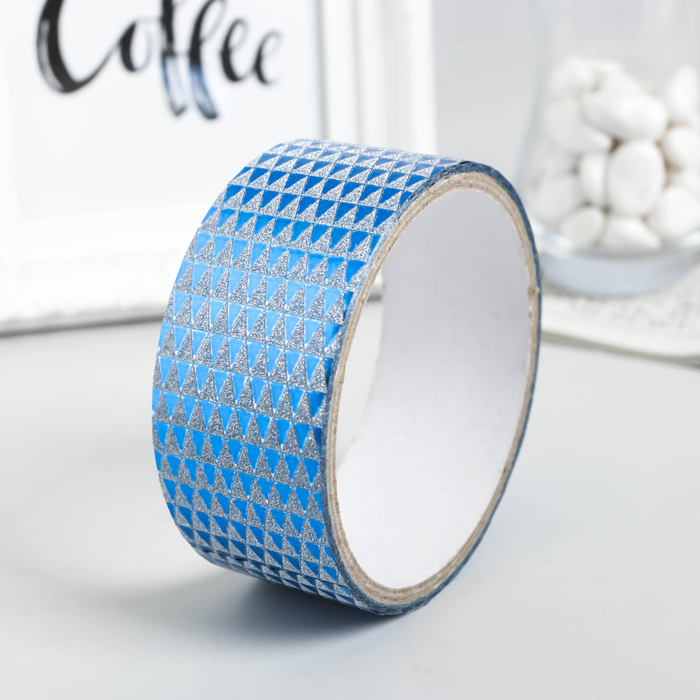 Клейкая лента пластик декоративная "Треугольники" ширина 3,6 см намотка 5 метров