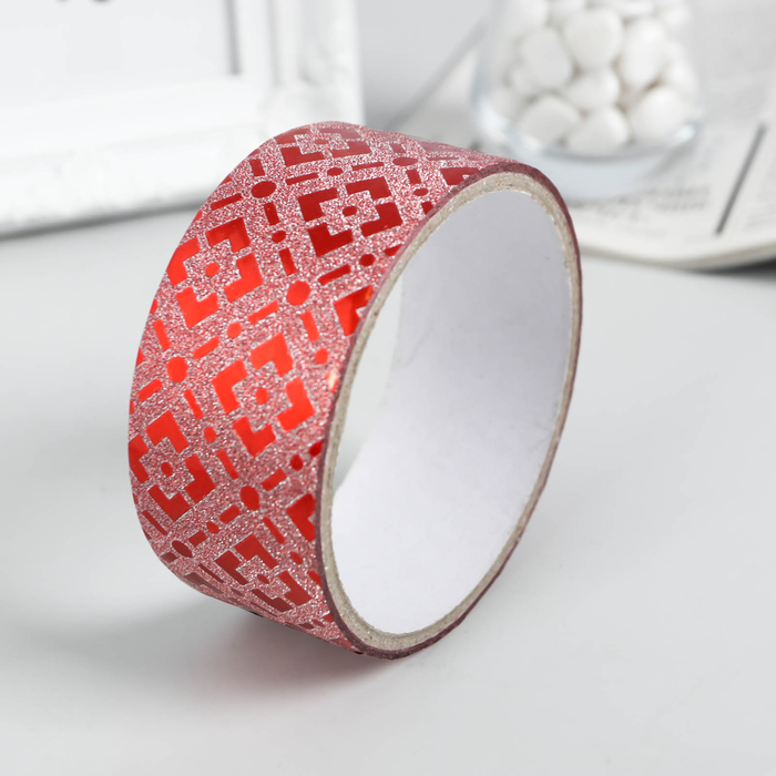 Клейкая лента пластик декоративная "Ромбики" ширина 3,6 см намотка 5 метров