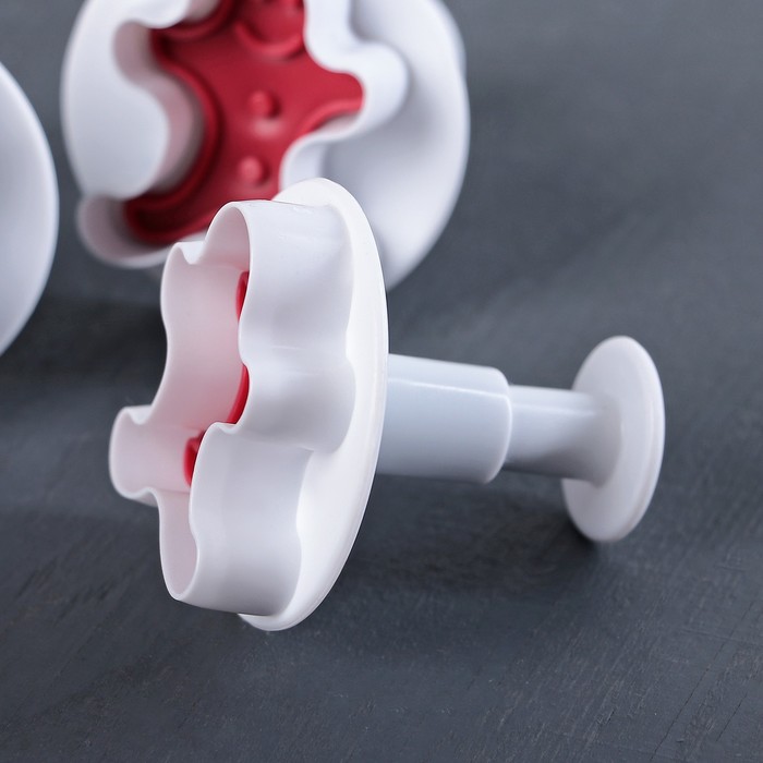 Набор плунжеров кондитерских "Новогодний хоровод", 3 шт, рисунок МИКС