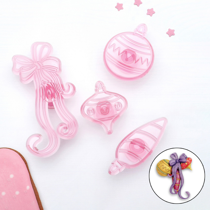 Набор печатей для марципана и теста 4 шт "Праздник"