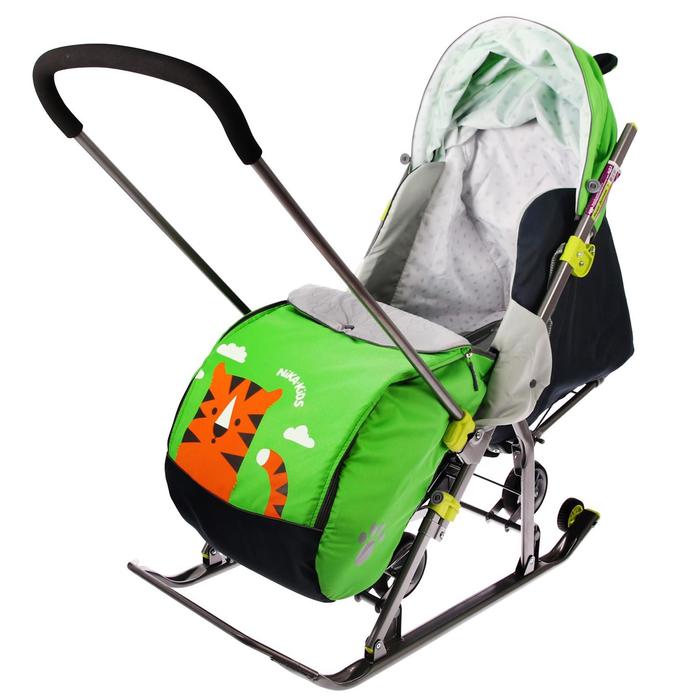 Санки-коляска "Ника детям 7. Тигр", цвет лимонный