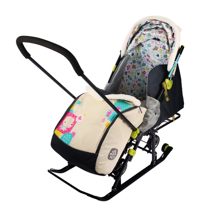 Санки-коляска "Ника детям 7-2. Мишка", цвет бежевый