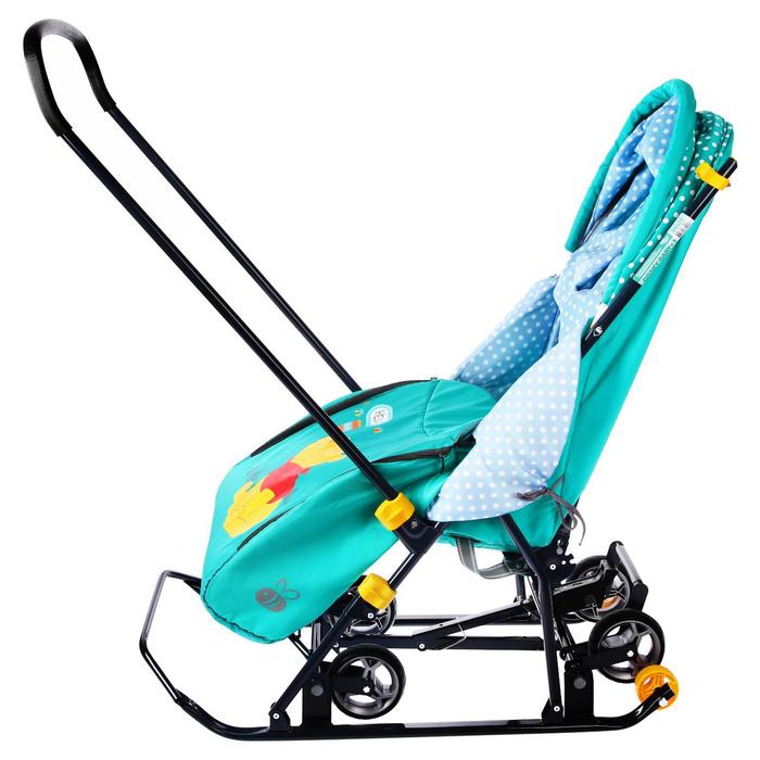 Санки-коляска "Disney-baby1 Винни", цвет изумрудный