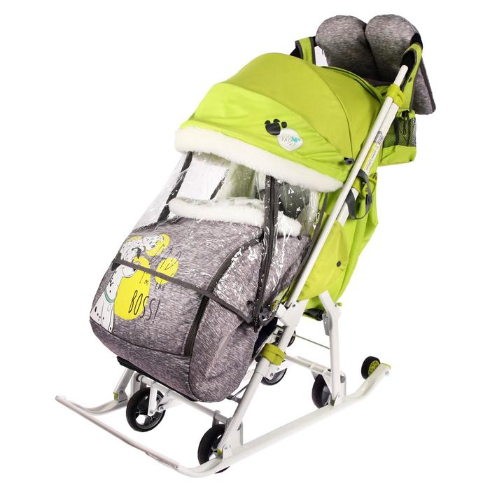 Санки-коляска "Disney-baby2 Далматинец", цвет лимонный