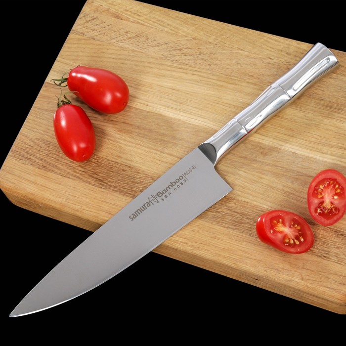 Набор кухонный Samura Bamboo: 4 ножа, подставка, в подарочной коробке