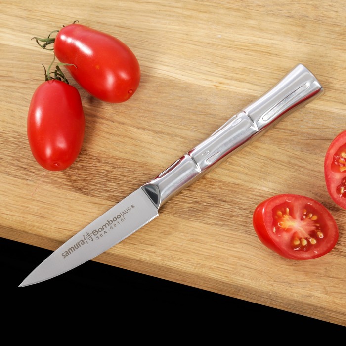 Набор кухонный Samura Bamboo: 4 ножа, подставка, в подарочной коробке