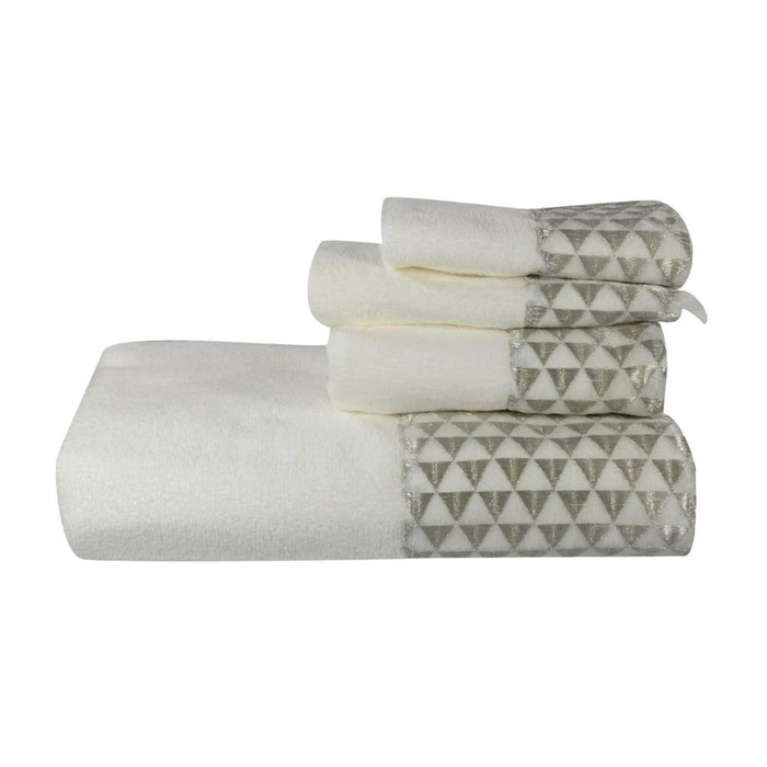 Полотенце Diamonte, размер 41х76 см, белый/серый, велюр