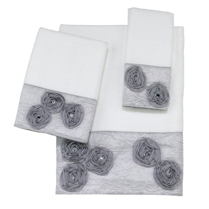 Полотенце Illusion, размер 69х127 см, белый, велюр