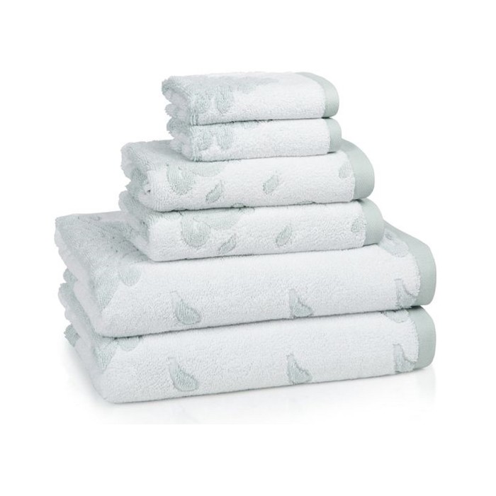 Полотенце Seafoam, размер 76х132 см, белый/голубой, махра