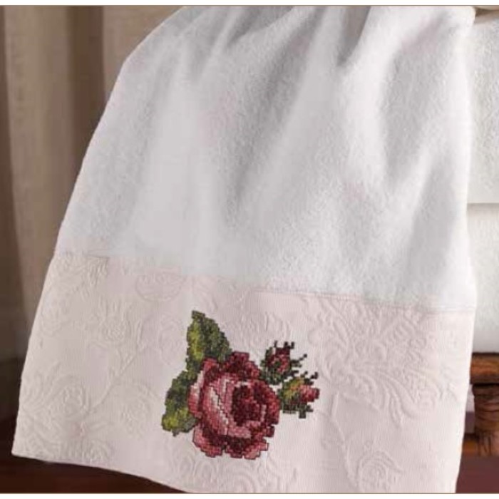 Полотенце Jasmine, размер 69х127 см, белый, велюр