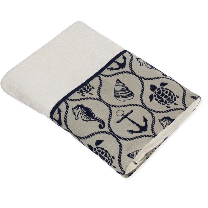 Полотенце Oceanside, размер 69х127 см, белый/бежевый, велюр