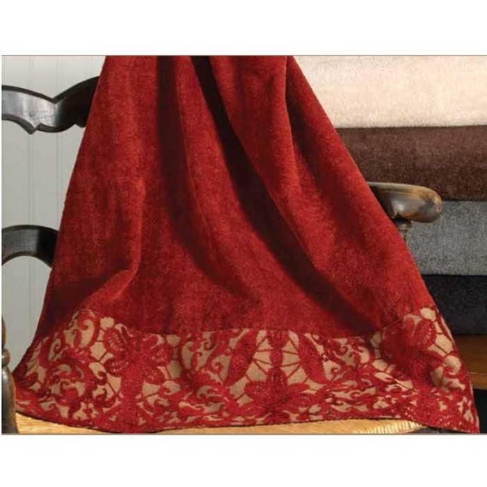 Полотенце Tatiana, размер 69х127 см, красный, велюр