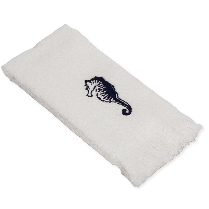 Полотенце Oceanside, размер 28х46 см, белый/бежевый, велюр