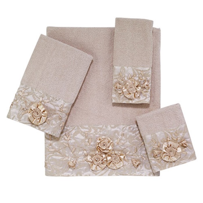 Полотенце Royalty, размер 28х46 см, бежевый, велюр