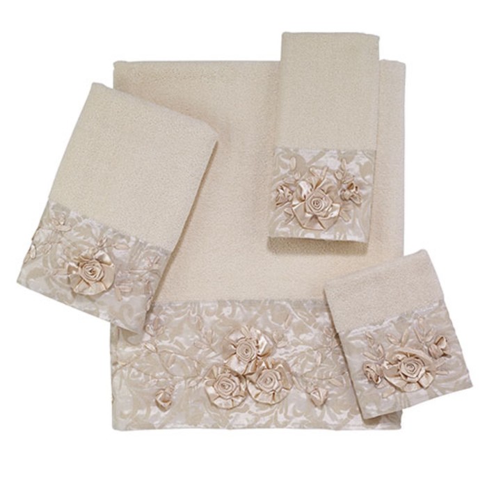 Полотенце Royalty, размер 28х46 см, кремовый, велюр