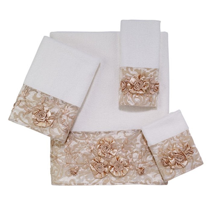 Полотенце Royalty, размер 28х46 см, белый, велюр