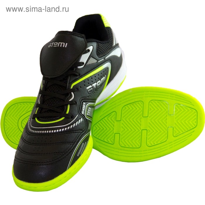 Футбольные бутсы Atemi, цвет чёрно-зелёный, синтетическая кожа, размер 30