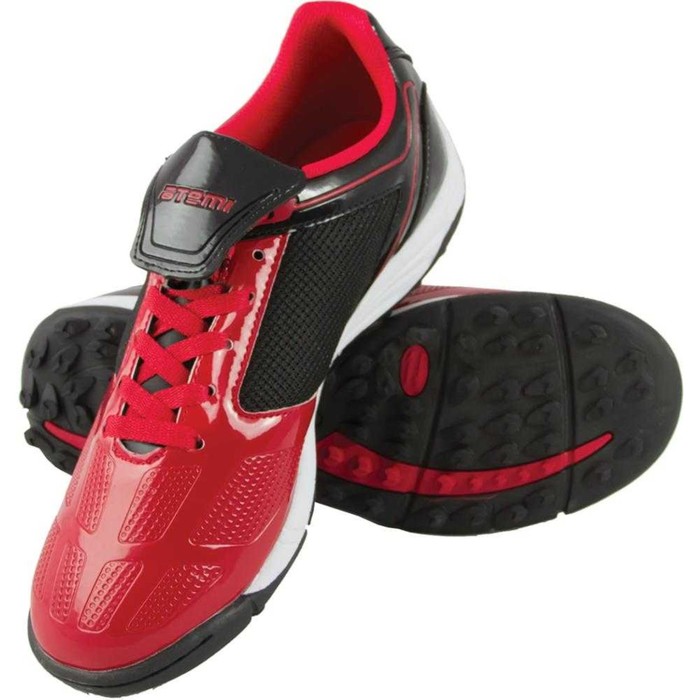 Футбольные бутсы, цвет красно-чёрный, синтетическая кожа, размер 30