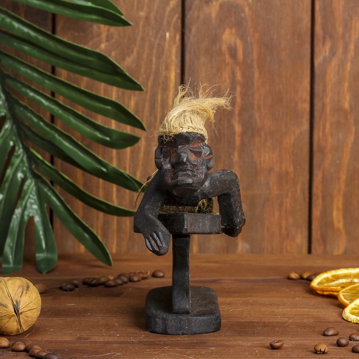 Сувенир дерево "Абориген по волнам" 13х19х7 см