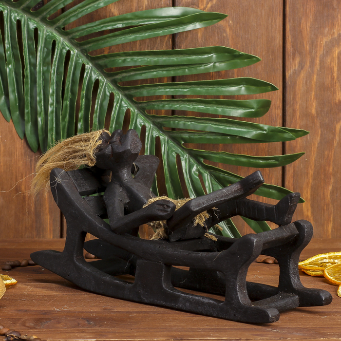 Сувенир дерево "Абориген на качалке" 27х10х7 см