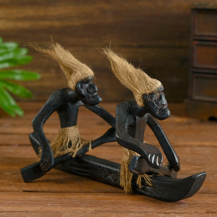 Сувенир дерево "Аборигены на байдарке" 27х10х7 см