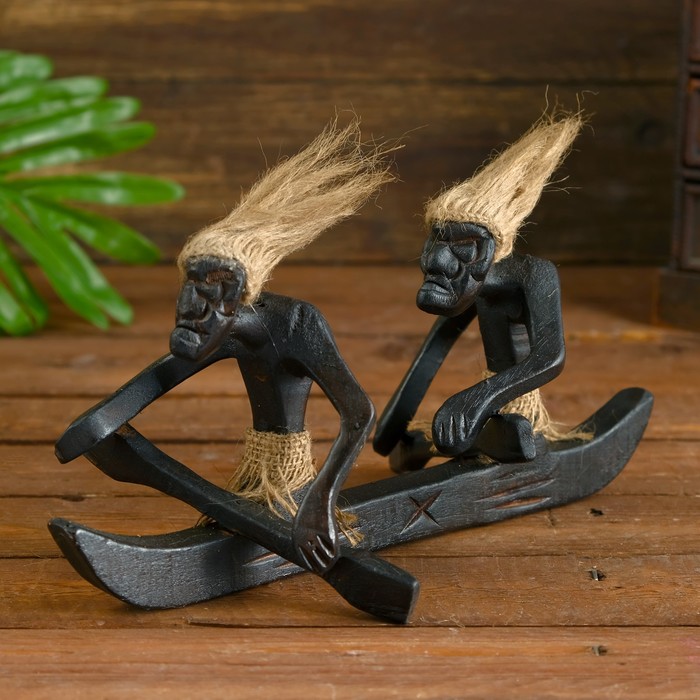 Сувенир дерево "Аборигены на байдарке" 27х10х7 см