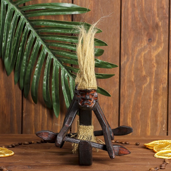 Сувенир дерево "Аборигены на байдарке" 27х10х7 см